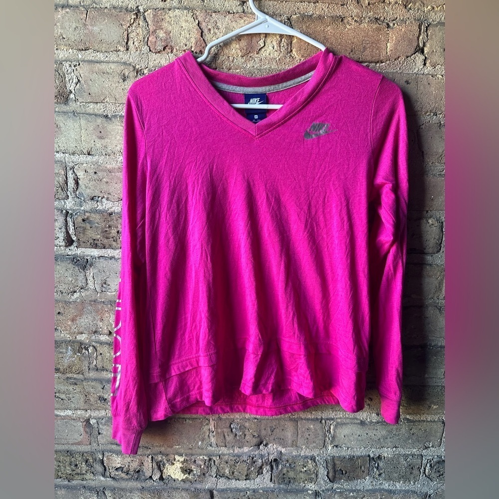 Nike Women's Fuchsia V-Neck Sweatshirt